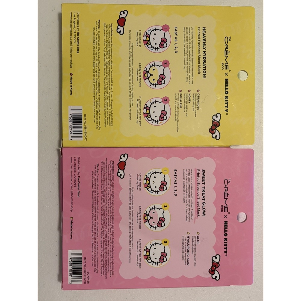 The Crème Shop‎ x Hello Kitty Ceramides, Honey, Squalane, Aloe, Hyaluronic Acid